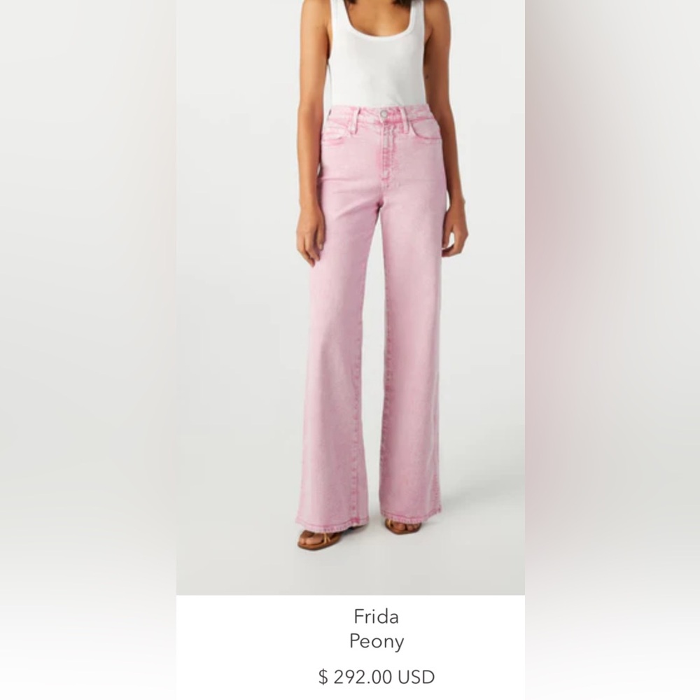 AMO Frida Wide-Leg Jeans in Peony Pink